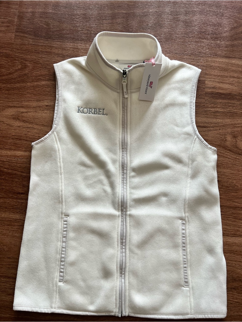 Women’s Size Small Cream Zippered Fleece Vest